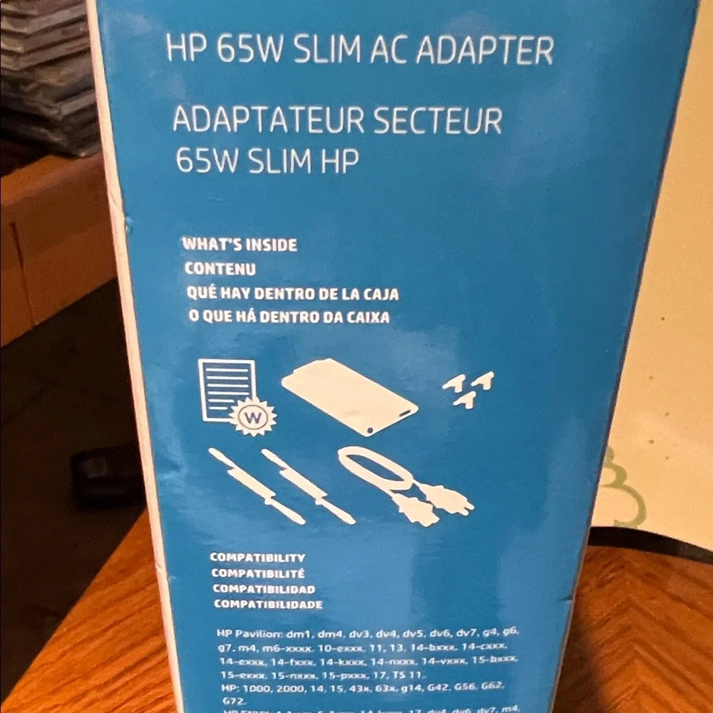 HP Blue and Black Slim AC Adapter
